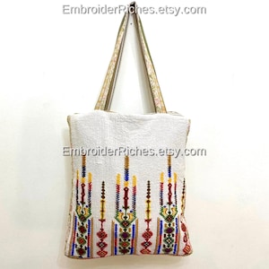 Greek embroidered bag, Cretan handmade vintage ethnic handbag, traditional tote bag from Greece, folk arts