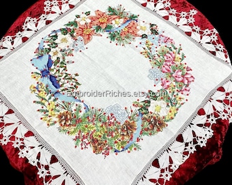 Winter Festive Tablecloth – Hand‑Embroidered White Christmas Cover (Elegant Holiday Décor)