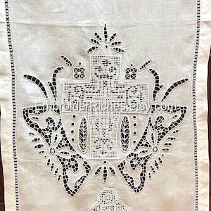 White Christian Altar Cloth – Hand‑Embroidered Prayer Tablecloth & Icon Cover (Orthodox Gift)