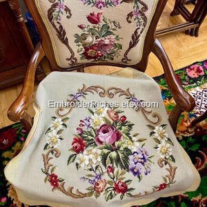 Antique embroidered chair hotsell