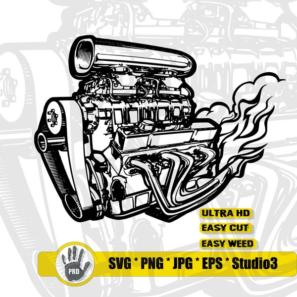 Small Block Chevy Engine svg | V8 Engine svg | Big Block Chevy svg | Racing Engine svg | Street Racing svg | Drag Racing svg