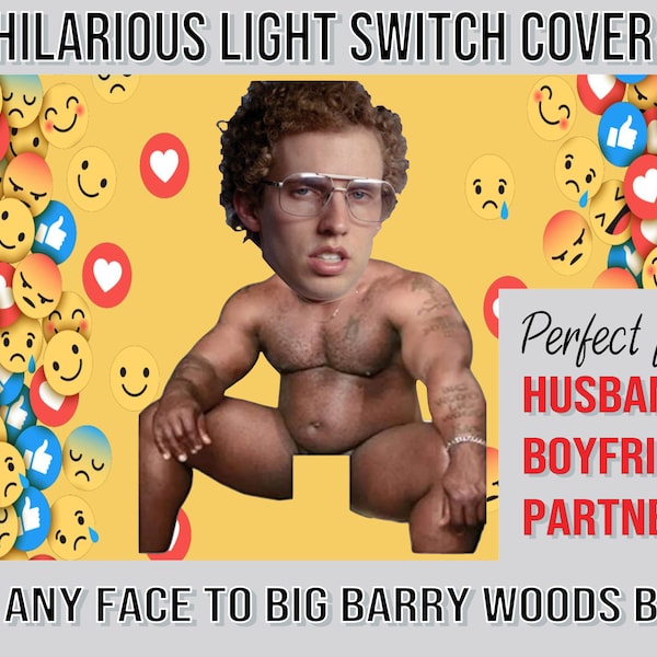 Custom Face Barry Wood Light Switch Sticker | Light Switch Decal | Light switch Cover | Meme Gag Gift Sticker