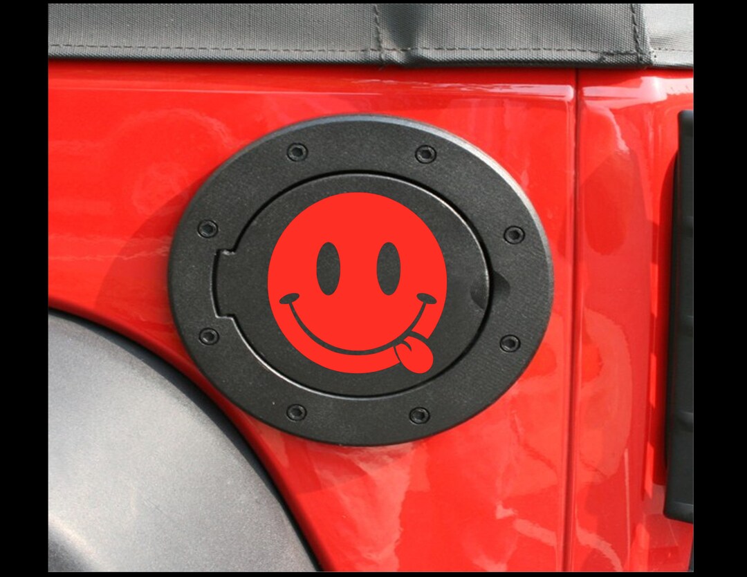 Smiley Gas Cap Decal Gas Cap Sticker Fuel Door Decal Etsy
