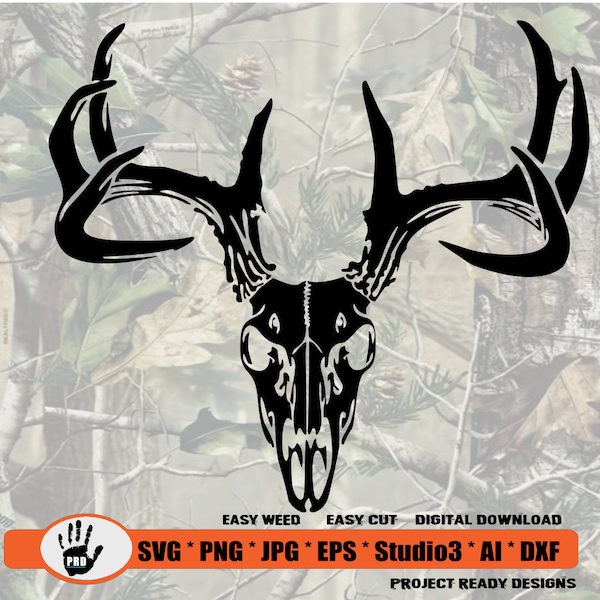 Deer Skull SVG | Euro Mount Deer Skull | Hunting svg | Deer svg