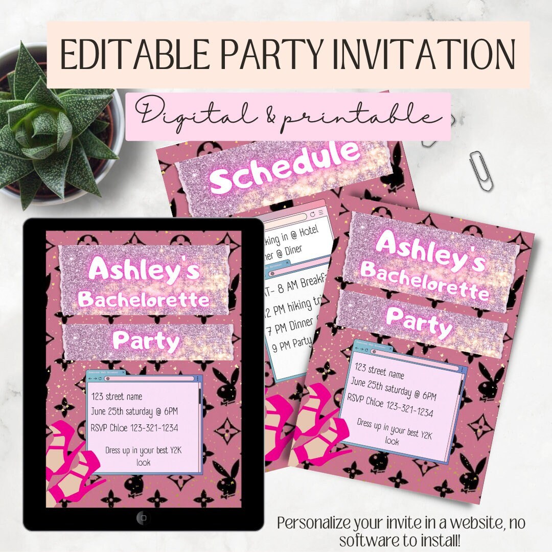 Y2k Bachelorette Party Invitation 2000s Bachelorette Etsy