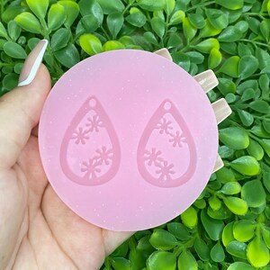 Teardrop Pretty Summer Flowers Earrings Mold *Handmade Resin Mold* *Mold For Resin Earrings*