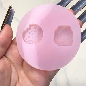 Süße Keks und Milch Ohrringe Form *Handgemachte Mold* *Essen Ohrringe Form* *Silikon Harz Form*