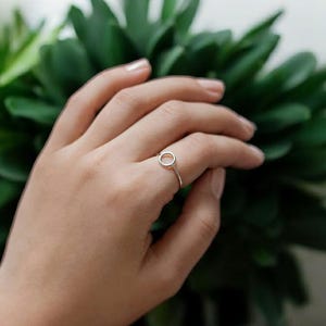 Dainty Sterling Silver Circle Ring: Handmade Geometric Stacking Ring