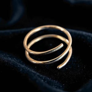 Sterling Silver Spiral Ring: Adjustable Open Band, Handmade Boho Jewelry
