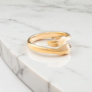 Minimalist Hug Ring for Women And Men | Open Band Style | Gold & Silver Hug Ring | Comfort Jewelry Gift | Beautfil Ring for Christmas Gifts