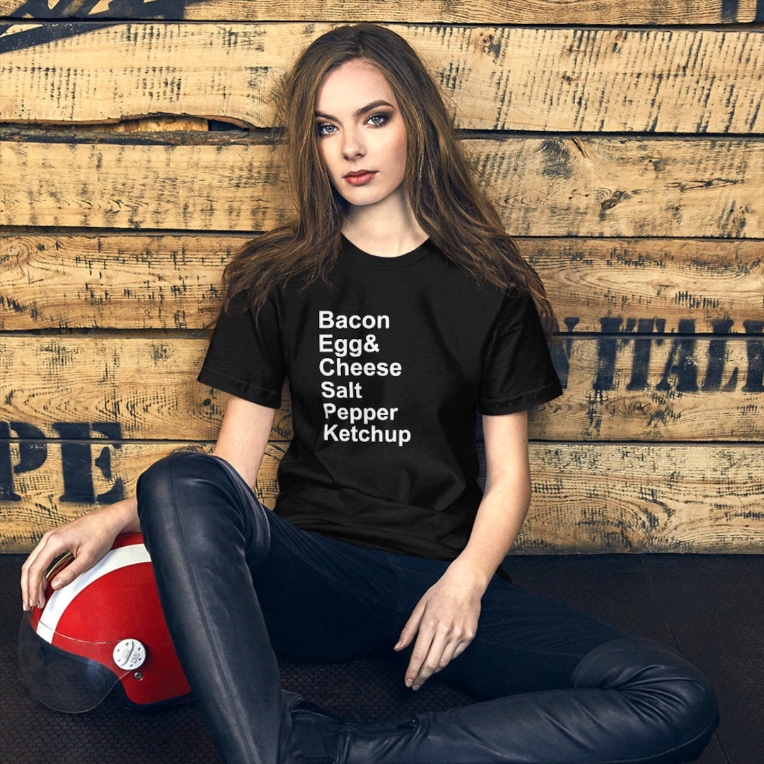 Bacon Egg Cheese Salt Pepper Ketchup Shirt I Love New Etsy