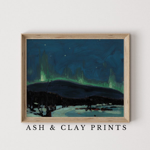 Aurora boreal canadiense Tom Thomson Impresión de arte / Grupo de los Siete Arte / Pintura de la aurora boreal / Arte digital IMPRIMIBLE /