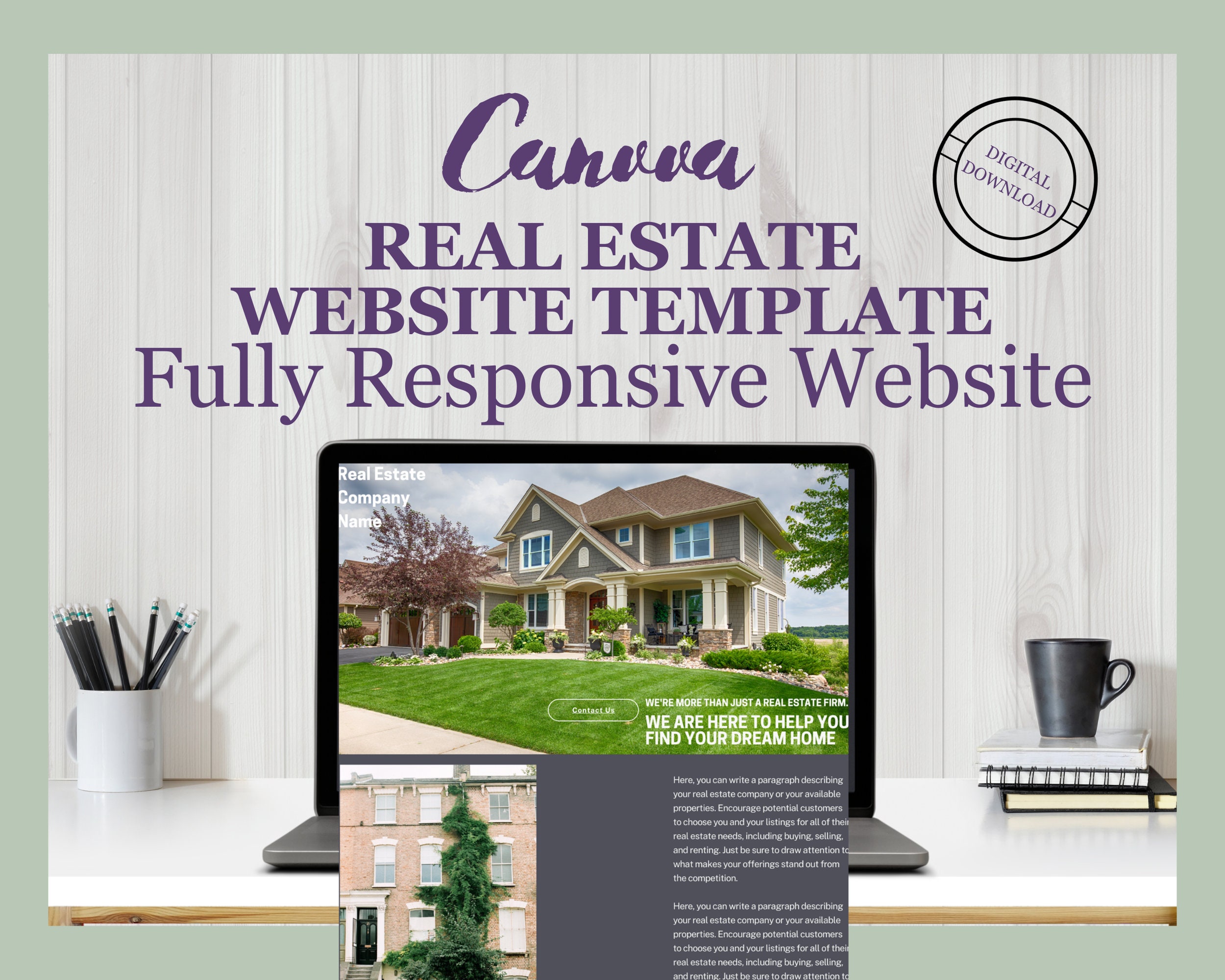 Canva Real Estate Website Template Canva Website Real - Etsy Canada