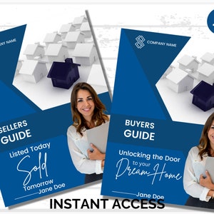 Real Estate Seller and Buyer Guide Bundle Templates, Real Estate Marketing, Canva Templates