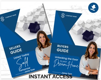 Real Estate Seller and Buyer Guide Bundle Templates, Real Estate Marketing, Canva Templates