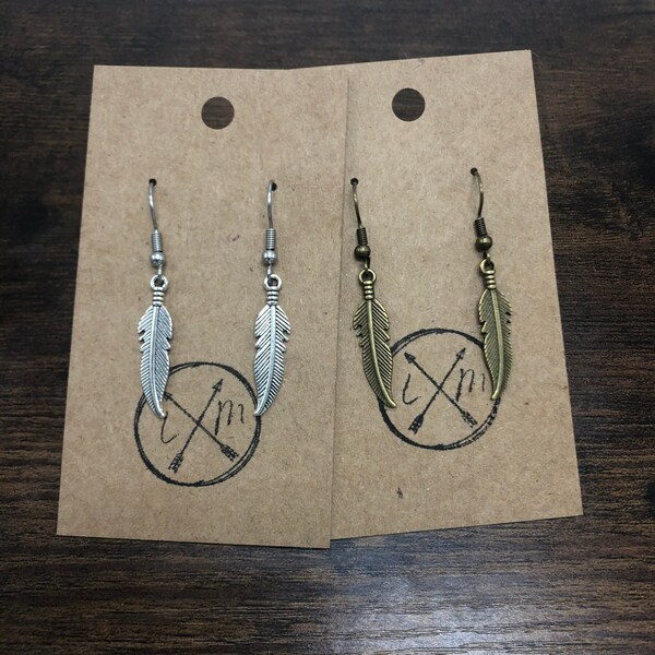 Rustic Feather Earrings