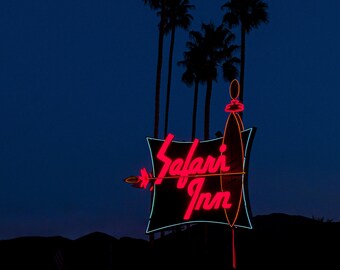 Safari Inn Print | Vintage Motel Neon Sign Art