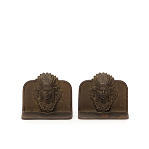 Cast Iron Indian Chief bookends