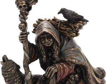 7.25" Cailleach Nan Cruachan Irish / Scottish Folklore Statue Bronze Color