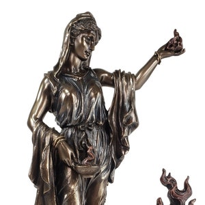11" Hestia Greek Mythology Virgin Goddess of Hearth & Home Bronze Finish Statue