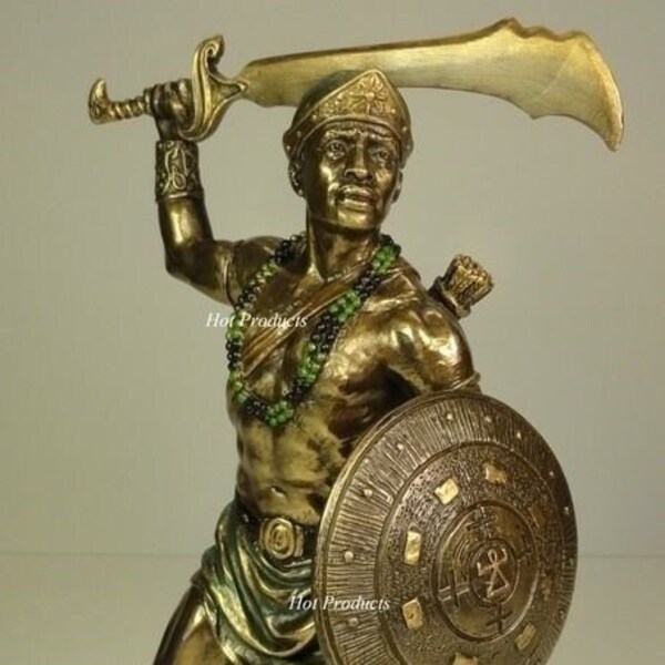 ORISHA OGGUN God of War Ogun Yoruba African Statue Sculpture Bronze Finish