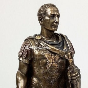 10" Gaius Julius Caesar Roman Dictator Emperor Statue / Sculpture Bronze Finish