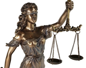 13 1/4" BLIND LADY JUSTICE Scales Lawyer Firm Attorney Statue Office Desk Gift