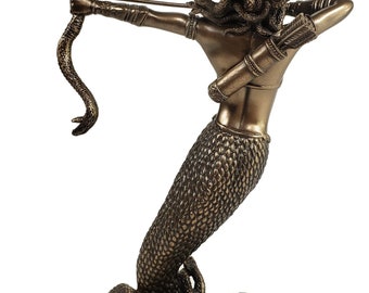 Bronze Finish Greek Gorgon Medusa with Double Snake Bow and Arrow Statue, 9  Inch - Fry's Food Stores
