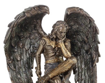 6 1/2" Lucifer the Fallen Archangel Devil Bronze Color Angel Statue