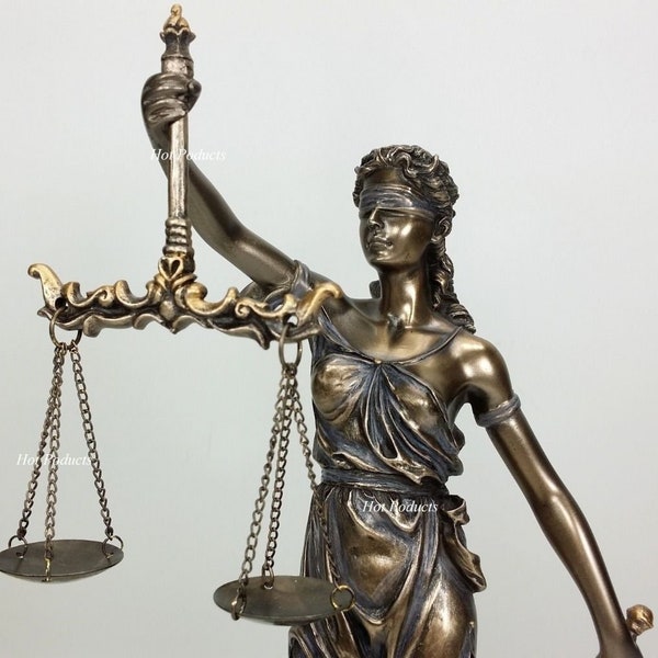 BLIND LADY JUSTICE Scales Lawyer Firm Attorney Statue Office Desk Barrister Gift