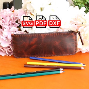 Leather Zipper Pencil Case PDF, SVG, DXF Pattern, Simple Leather Pencil Case Pdf and Svg Template, Leather Pencil Pounch Pattern