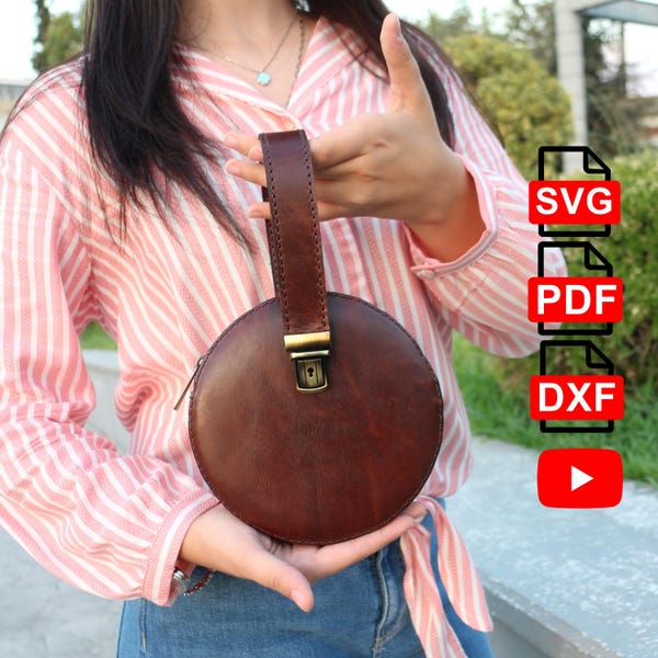 Leder Damentasche Muster, DIY-Vorlage (pdf, svg, dxf)