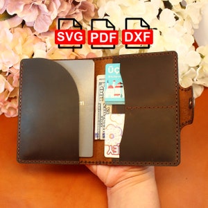 Padrão de capa de passaporte de couro A4 e Us Letter PDF/SVG/DXF, modelo de capa de passaporte de couro, faça você mesmo, padrão de porta-passaporte de couro