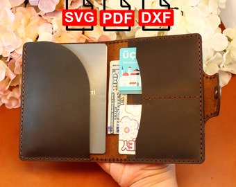 A4 and Us Letter PDF/ SVG / DXF  Leather Passport Case Pattern, Leather Passport Cover Template, Diy, Leather Passport Holder Pattern
