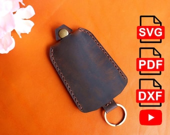 Leather Key Holder Template. Keys cover. Leather key pouch. Leather Pattern/Diy Pattern/ Key Rings PDF, SVG and DXF Pattern/Tutorial Video