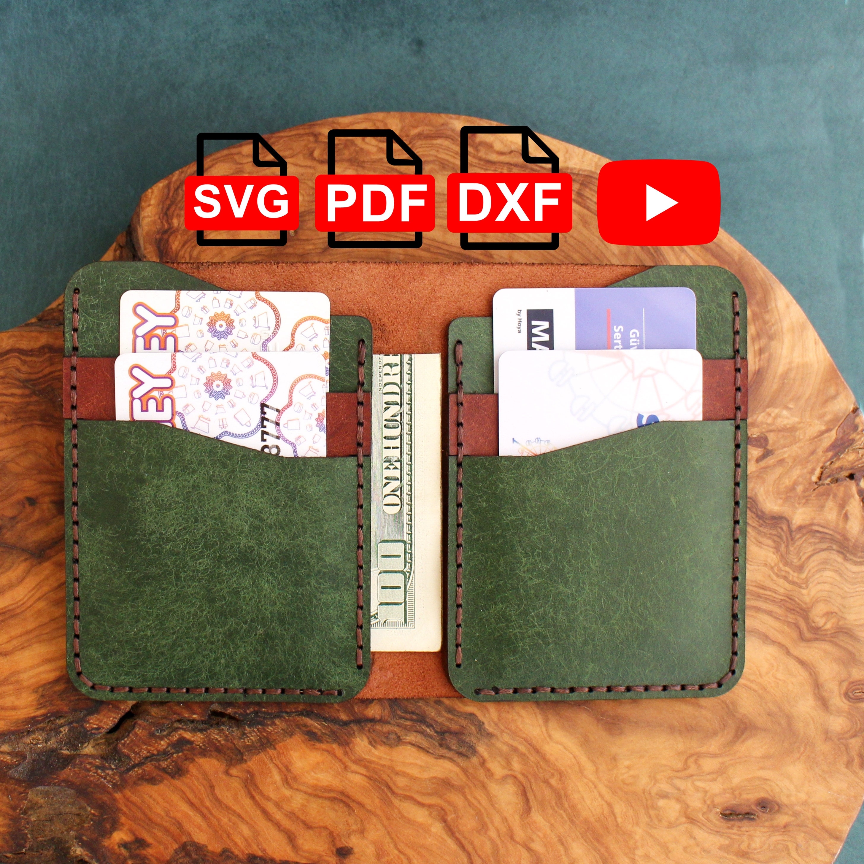 Leather Card Holder Pattern: DIY Wallet Template (SVG/PDF)