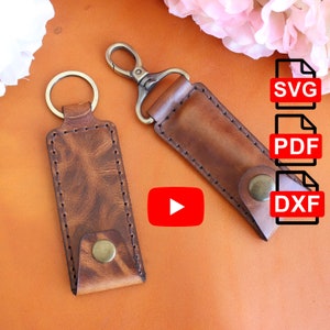 Versteckte Brieftasche aus Leder und Taschenmesser-Schlüsselanhänger Digitales PDF, SVG- und DXF-Muster (Laserschnittfertig), Tutorial-Video / DIY-Muster