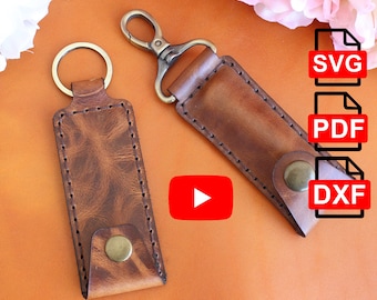 Patrón de llavero para funda de cuero para billetera y navaja (PDF, SVG, DXF)