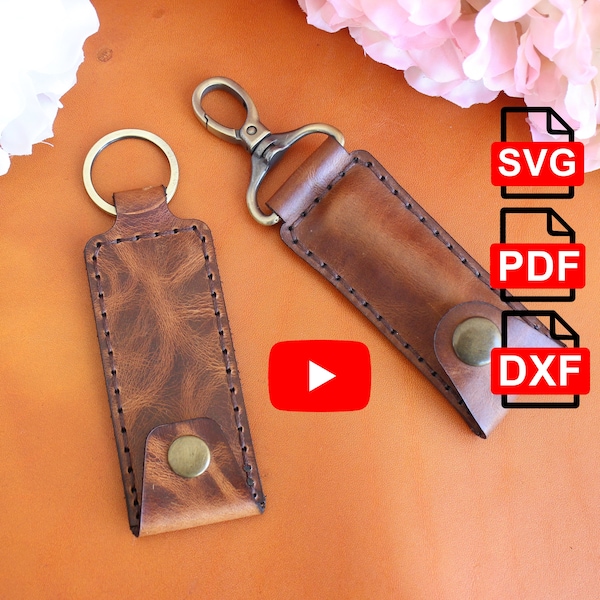 Leather Hidden Wallet and Pocketknife Case Key Chain Digital PDF, SVG and DXF Pattern (Laser Cut Ready),Tutorial Video/Diy Pattern