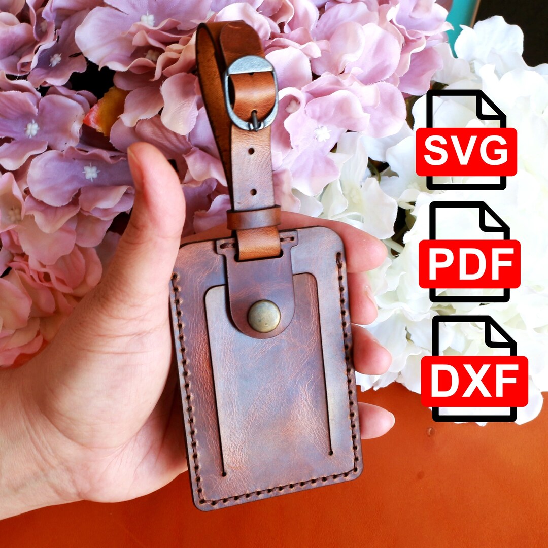 Leather Luggage Tag Pattern /A4 and Us Letter PDF/ SVG / DXF / for