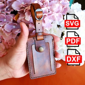 Modèle d'étiquette de bagage en cuir/A4 et lettre US PDF/SVG/DXF/pour prêt à être découpé au laser/modèle d'étiquette de bagage en cuir