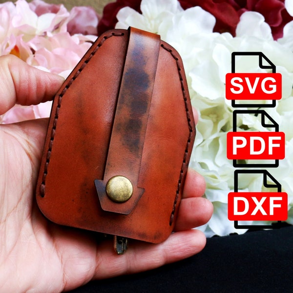 Leather Keychain PDF, SVG and DXF Pattern. Leather Key Pouch. Keys Cover. Leather Key Holder Template. Leather Tutorial.Key Rings Pattern