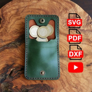 Minimalistische Leder Geldbörse Muster PDF, SVG, Geldbörse Vorlage Pdf und SVG, Dxf (Laser Cut Ready).