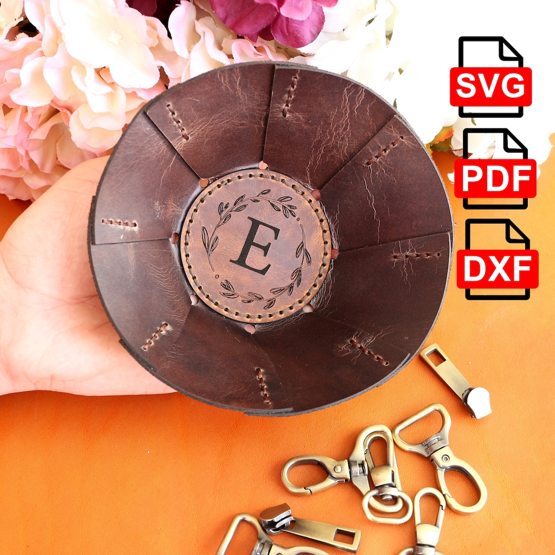 Round Leather Valet Tray Template , Leather Tray Template, Leather Tray