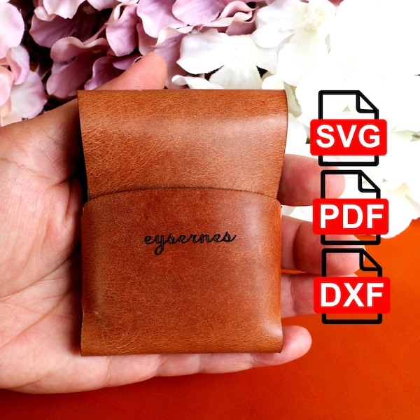 Origami Leather Card Holder Wallet Digital PDF, SVG and DXF Pattern, Origami Leather Card Holder Template Pdf , Svg, Dxf  (Laser Cut).