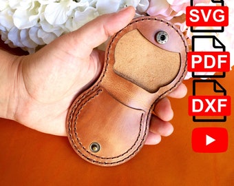 Leather Coin Pouch Template PDF, SVG, DXF Pattern, Coin Purse Pattern Pdf and Svg, Dxf (Laser Cut Ready) Coin Pocket Template/Tutorial Video