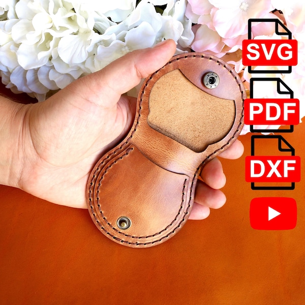 Leather Coin Pouch Template PDF, SVG, DXF Pattern, Coin Purse Pattern Pdf and Svg, Dxf (Laser Cut Ready) Coin Pocket Template/Tutorial Video