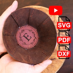 Round Leather Valet Tray Template , Leather Tray Template, Leather Tray PDF,SVG,DXF Box Tray Pattern, Diy Leather Tray Pdf,Svg,Dxf
