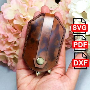 Leather Key Holder Pattern. Leather Key Pouch PDF, SVG and DXF . Keys cover. Leather Crafting Template. Leather Tutorial.Key Rings Pattern