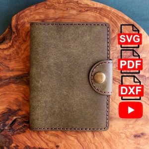 Patrón de funda de cuero para pasaporte, plantilla de funda de cuero para pasaporte, formato A4 y carta de EE. UU., PDF/SVG/DXF, patrón de bricolaje/video tutorial